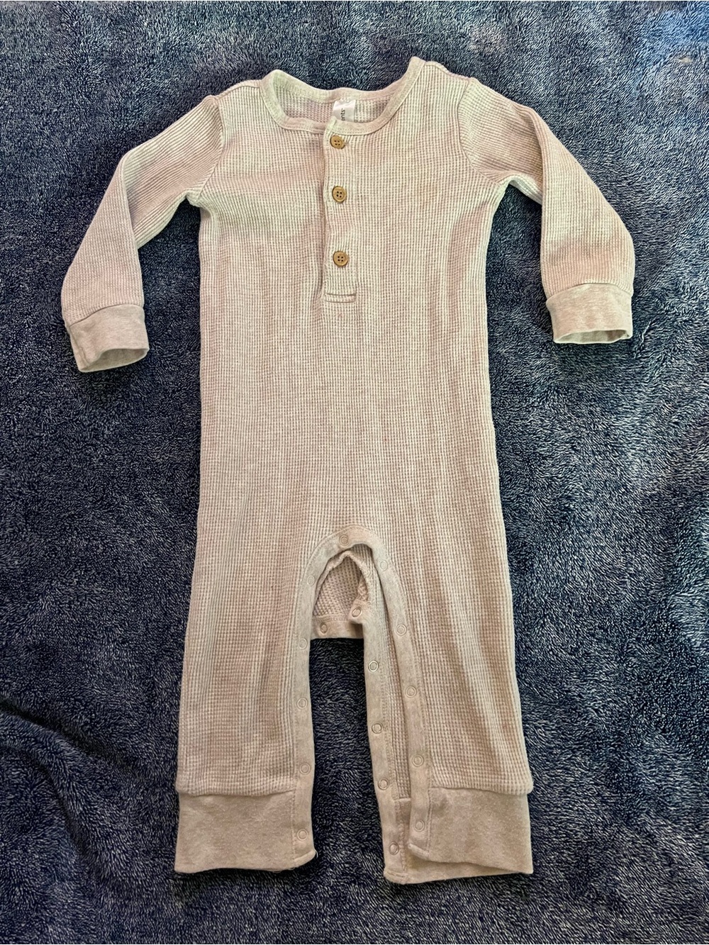 Waffle Knit Baby One-Piece Romper